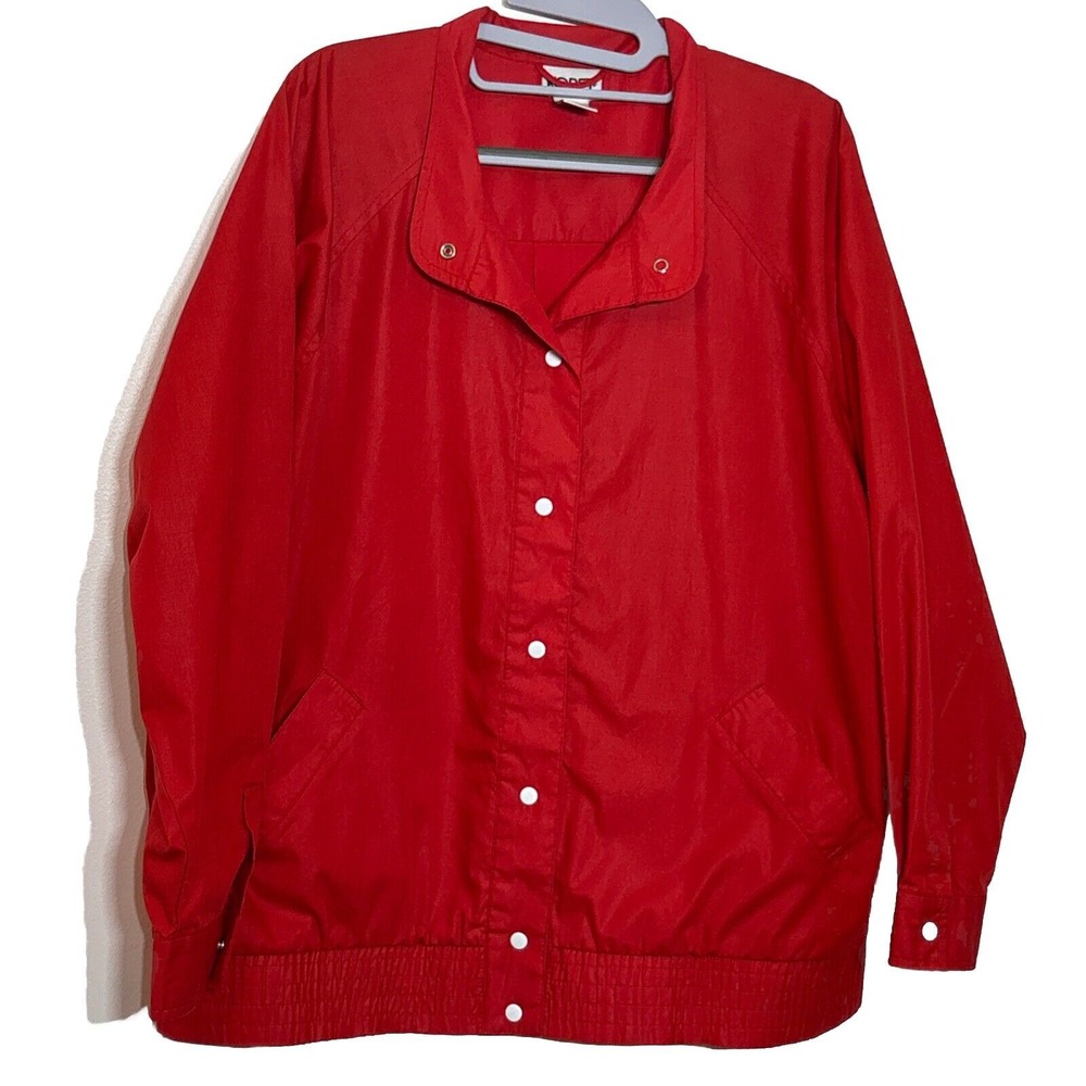 EUC Vintage Koret Womens Jacket Size XL Red‎ Snap Front Lightweight Windbreaker